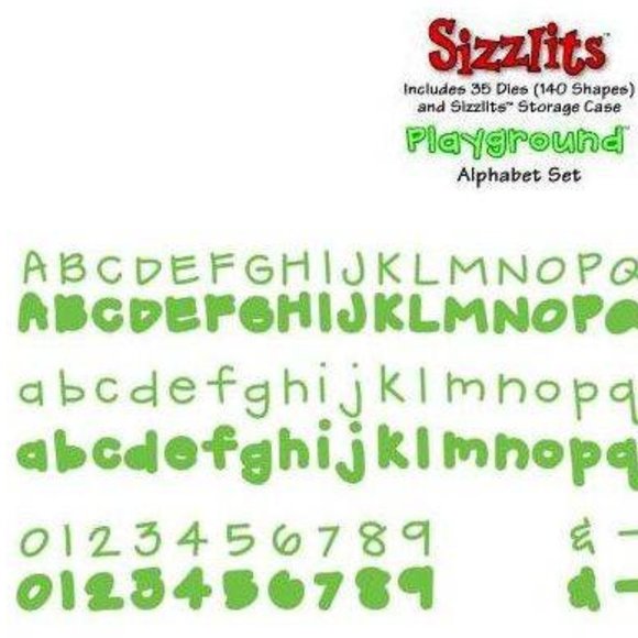 Sizzix sizzlits 35-die PLAYGROUND alphabet dies w/storage case - Picture 1 of 10